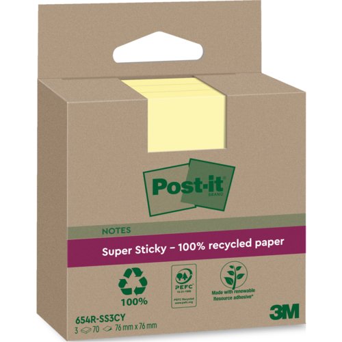 Super Sticky Recycling Notes, gelb